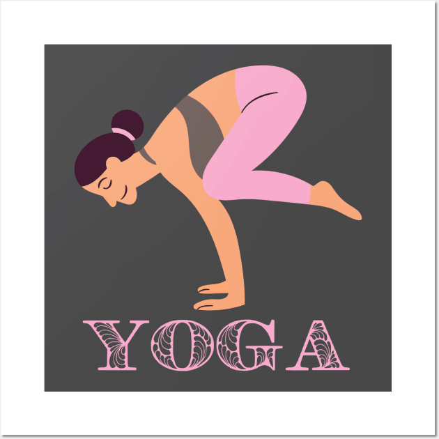 Bakasana - The Crow Yoga Posture Wall Art by From Mars